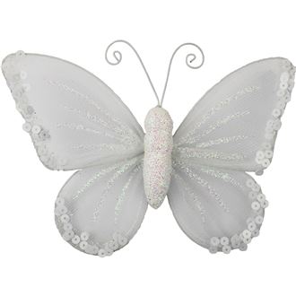 Motýl s klipem bílý X0322
