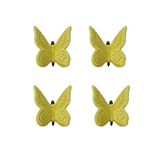 Motýl žlutý, 4ks X1299-02