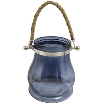 Skleněná dekorace modrá 18cm  S0043