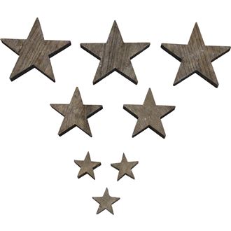 Dřevěné hvězdičky šedé, 30ks D0519