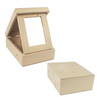 Dřevěný box se zrcadlem 097094