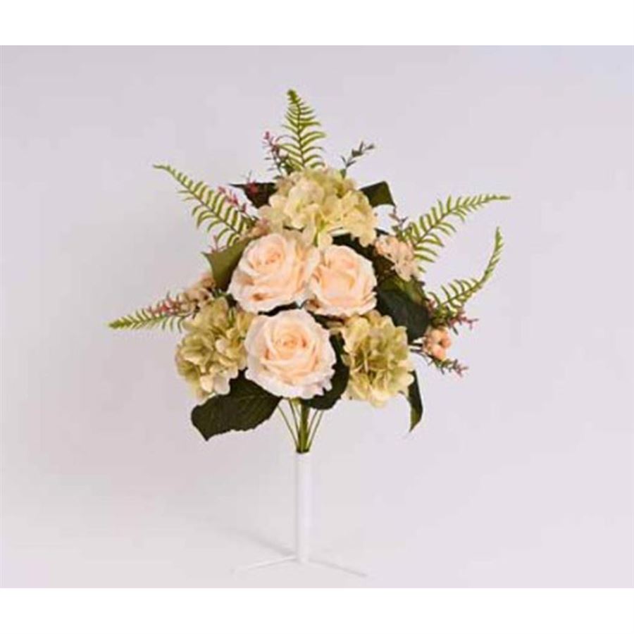 kytice růží, hortenzie horizontální 60 cm, KRÉMOVÁ