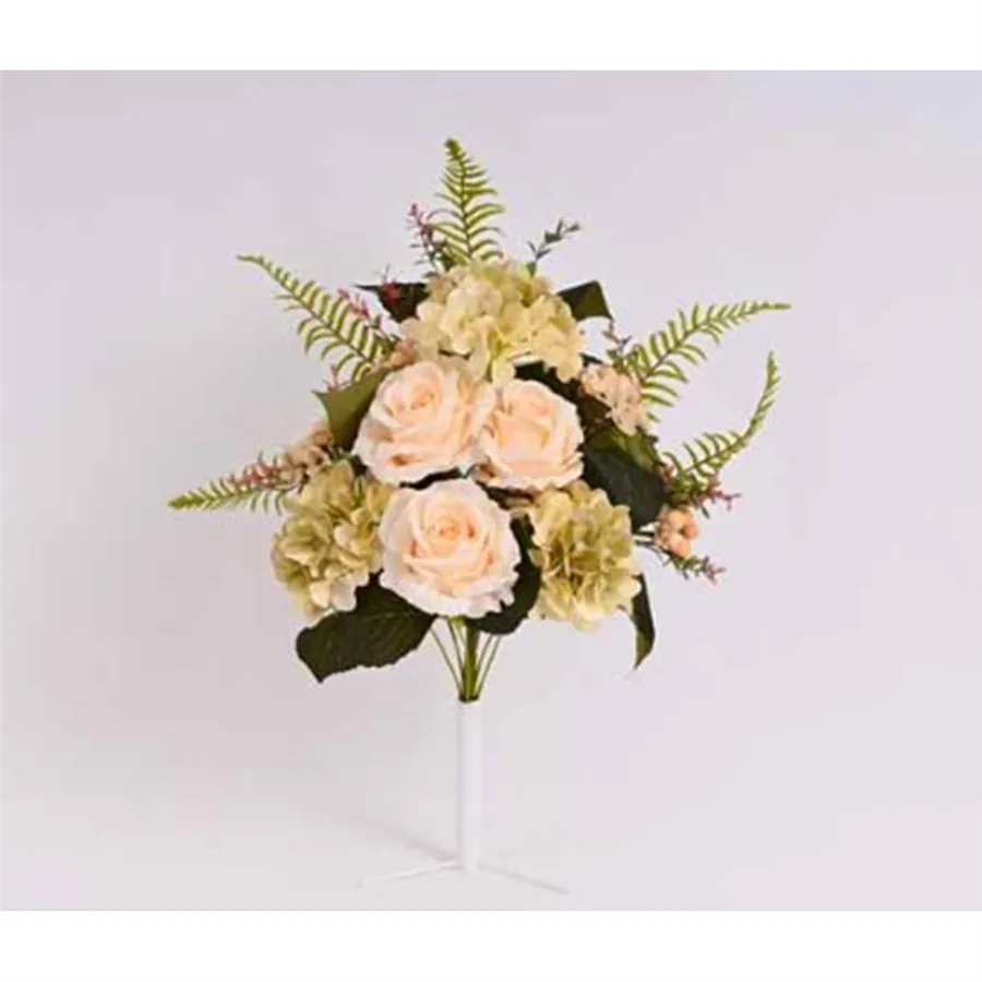 kytice růží, hortenzie horizontální 60 cm, KRÉMOVÁ