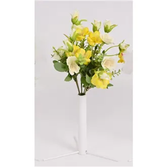 kytice z mini planých růží, 29 cm, žlutá