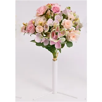 kytice mini růže, hortenzie 35 cm růžová