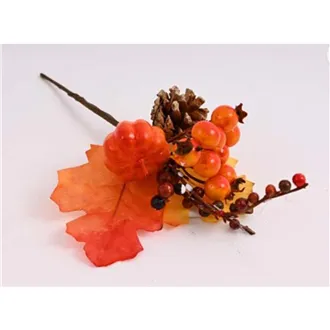Podzim dekorace s dýní a bobulemi 24 cm 371366
