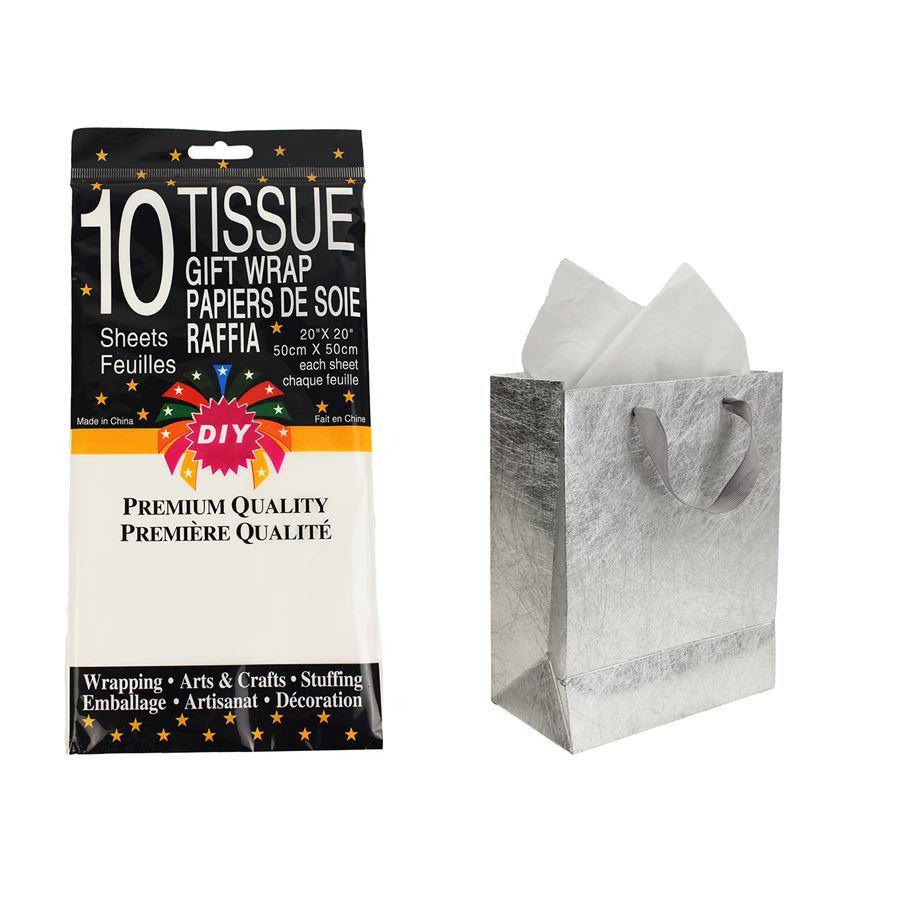 Dárkový papír 10ks, bílý A0032-01