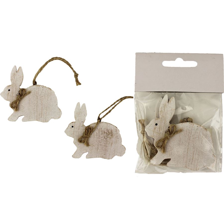 Velikonoční zajíček dřevěný, 2ks D1041