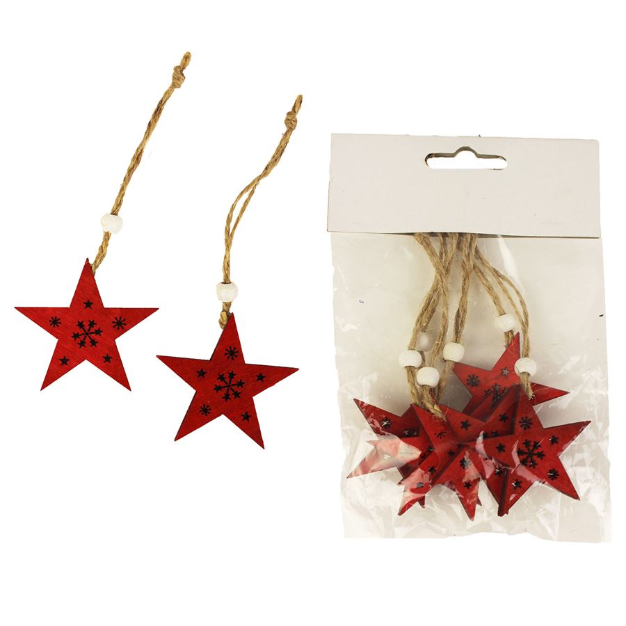 Hvězdičky k zavěšení, 6 ks D1228