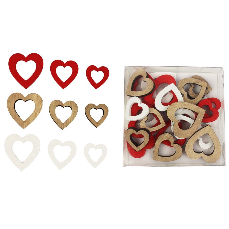 Dekorační srdíčka, 24 ks D1238