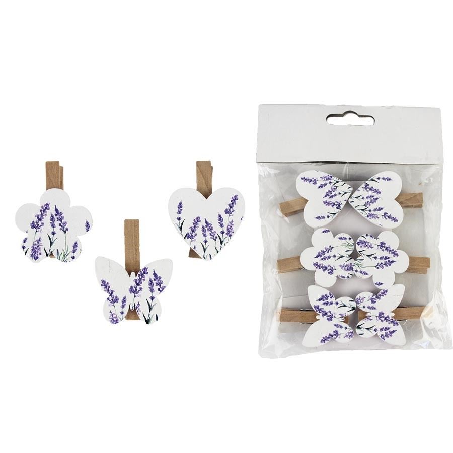 Klipy s levandulí 6ks D3053