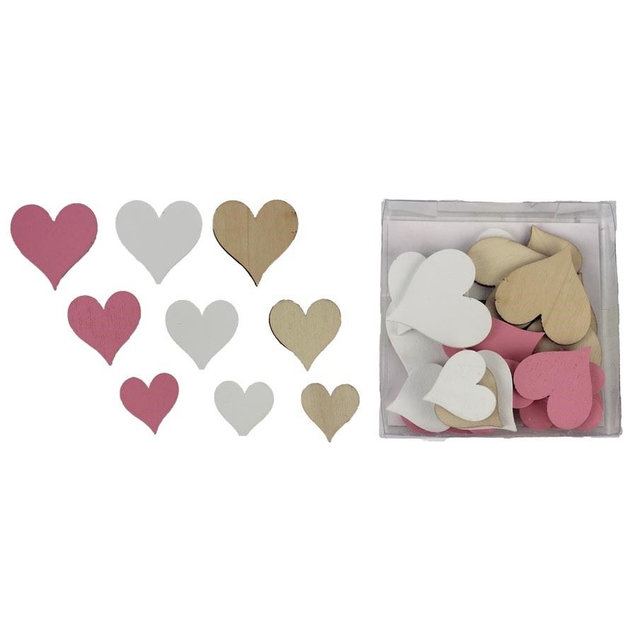 Dekorace srdíčka 24 ks D3087