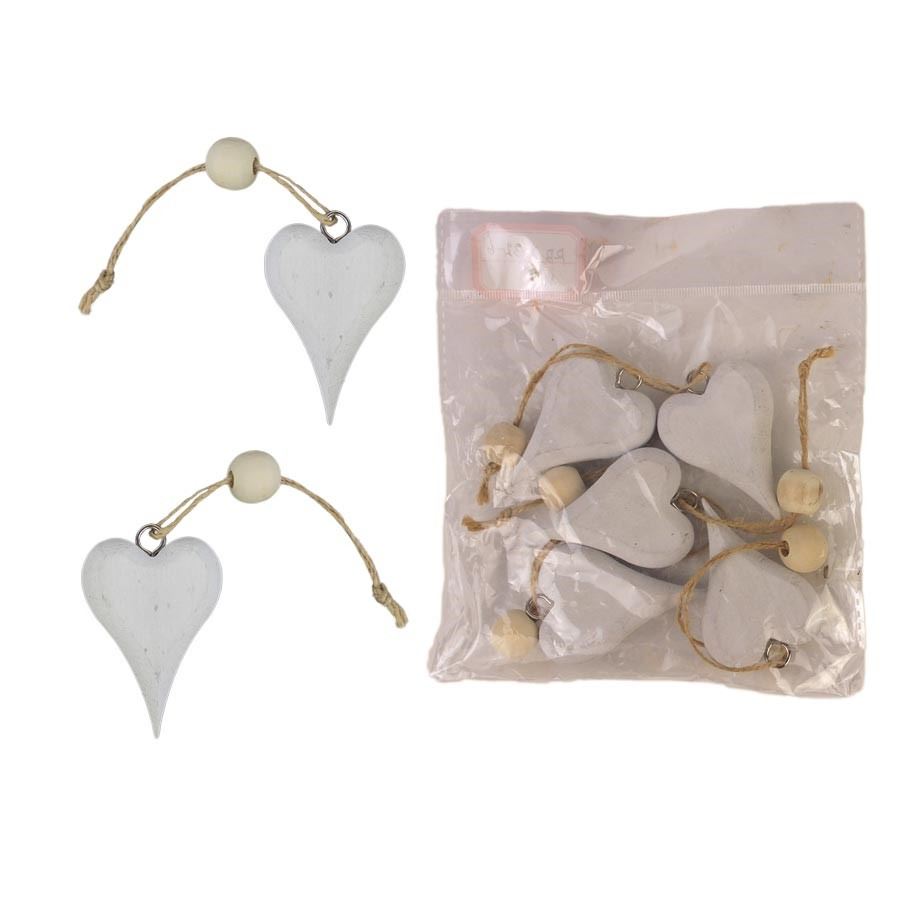 Dekorace srdce, 5ks D4091-01