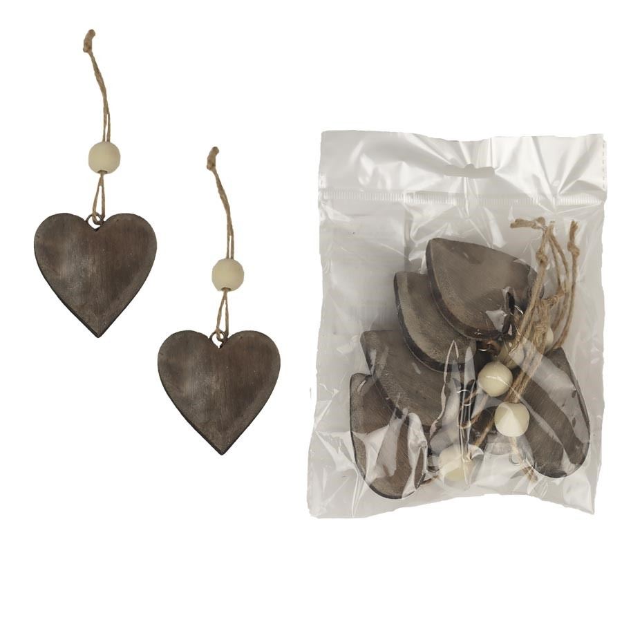 Dekorace srdce, 5ks D4105-21