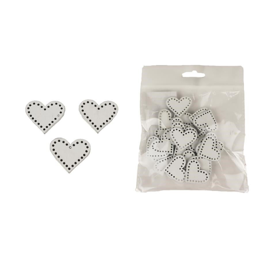 Dekorace srdce, 25ks D4127