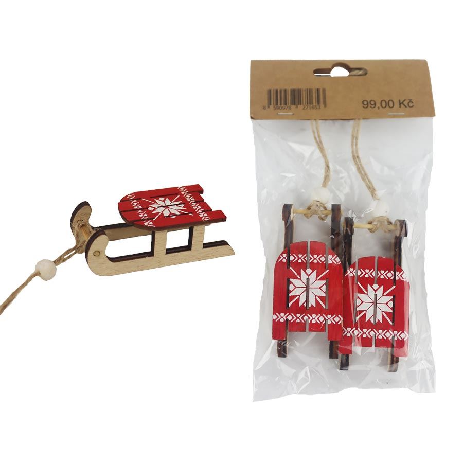 Dekorační sáňky, 2 ks D4293-08