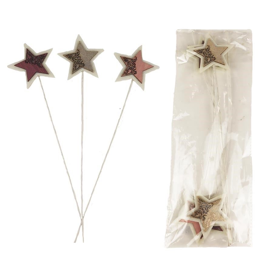 Zápich hvězda, 6 ks D4594