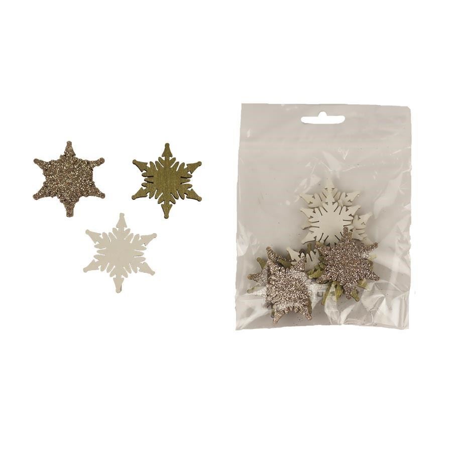 Dekorační vločky, 12 ks D4673
