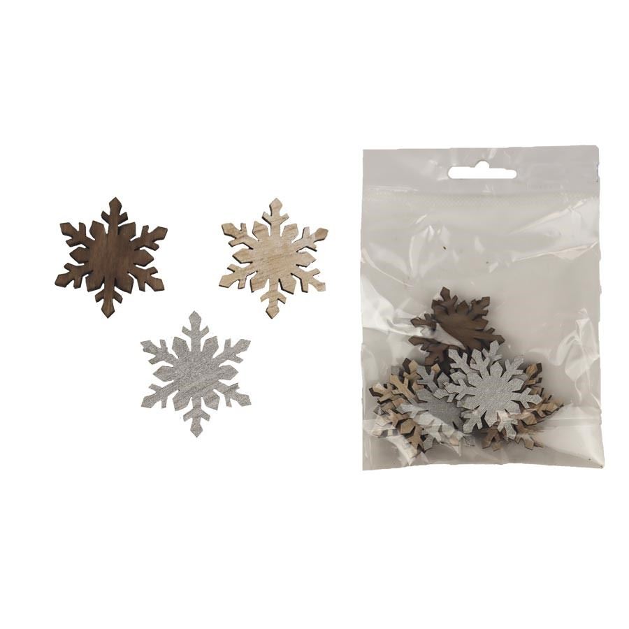 Dekorační vločky, 12 ks D4691