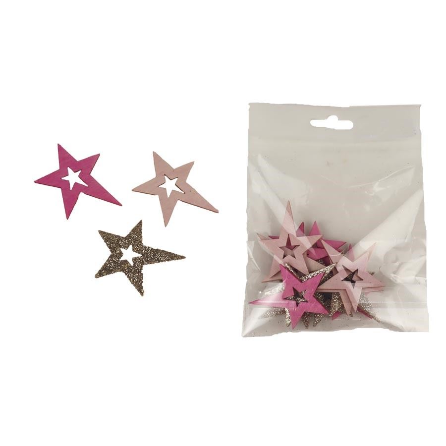 Dekorační hvězdičky, 12 ks D4707