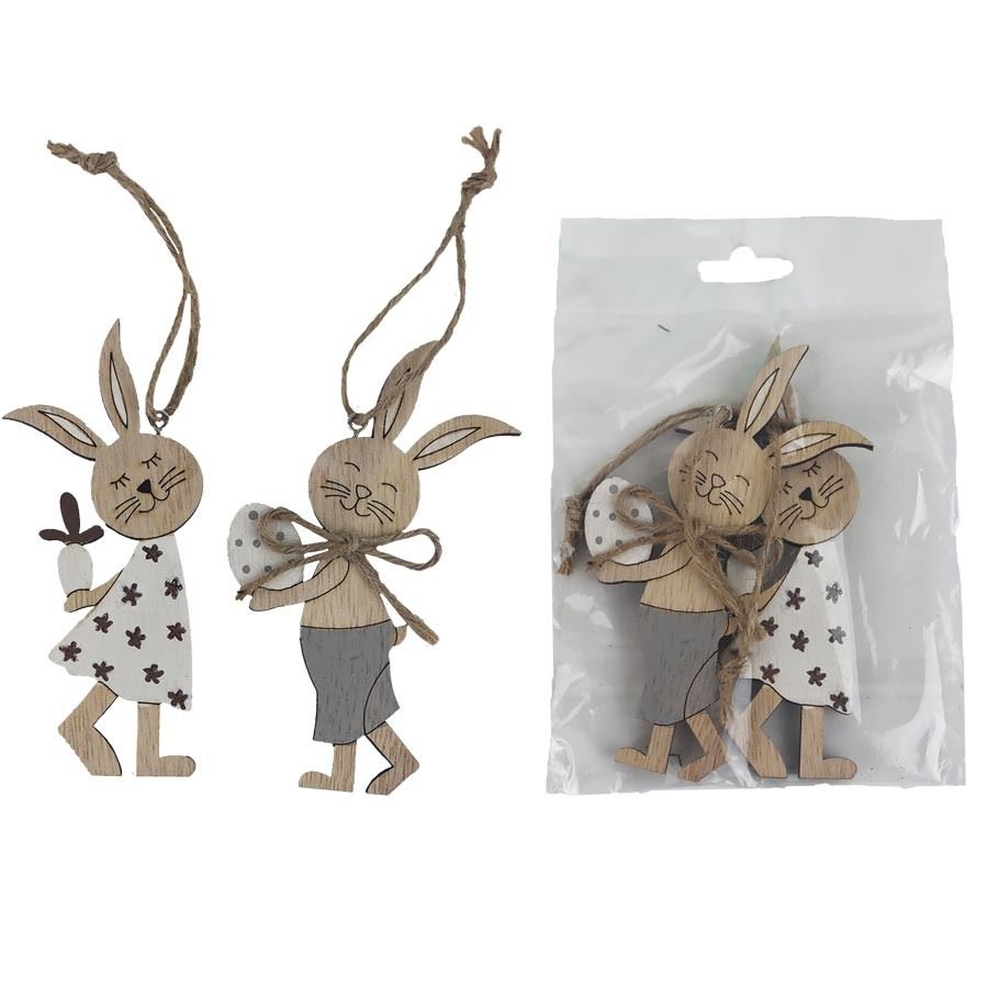 Velikonoční zajíc k zavěšení, 2 ks D5324