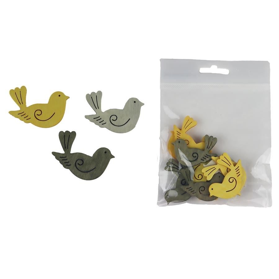 Dekorační ptáčci, 12 ks D5485