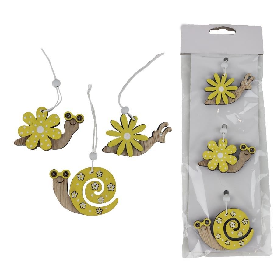 Hlemýžď k zavěšení, 3 ks D5557-02