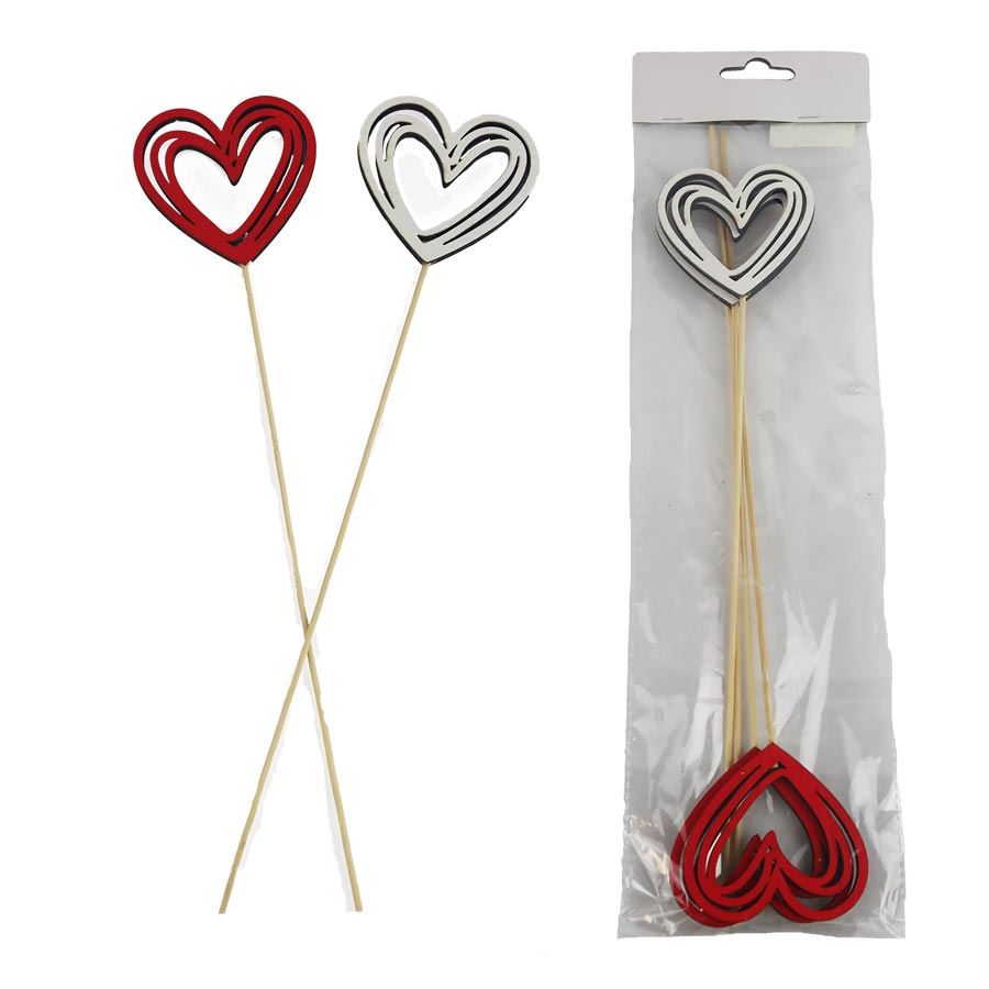 Zápich srdce, 4 ks D6025