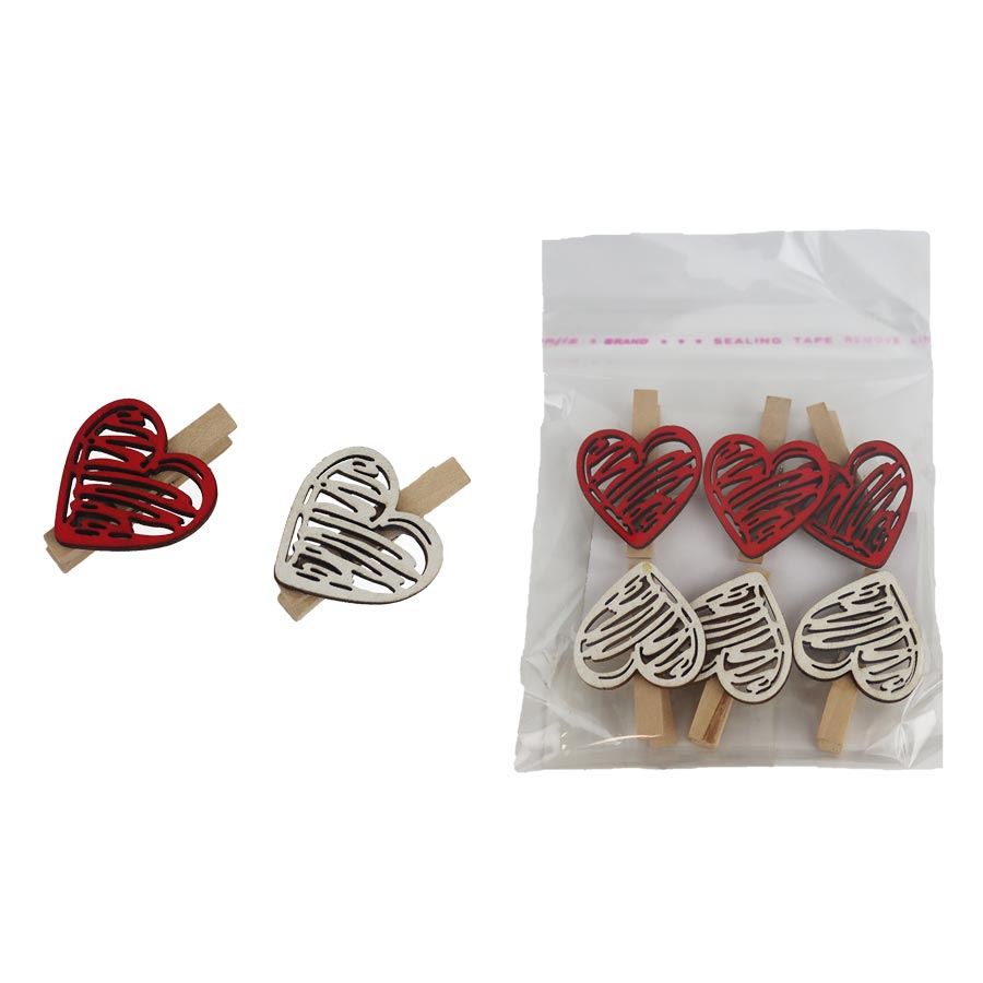 Klip srdce, 6 ks D6031