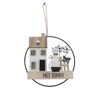 Dekorace k zavěšení nápis MŮJ DOMOV 2.jakost D6078