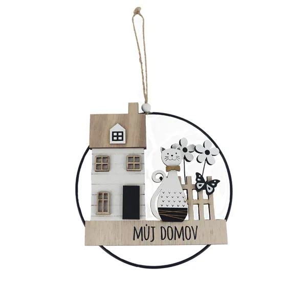 Dekorace k zavěšení nápis MŮJ DOMOV 2.jakost D6078
