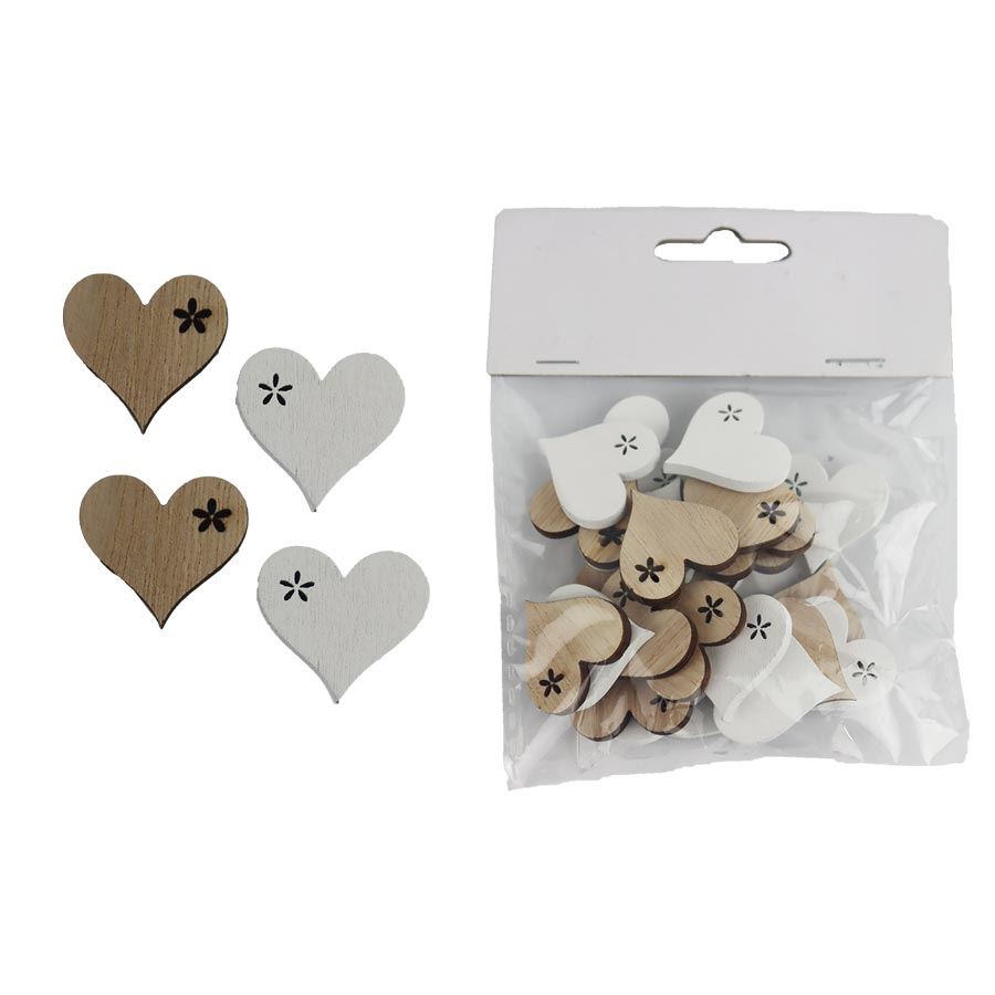 Dekorace srdce, 24 ks D6127