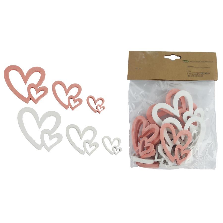 Dekorace srdce, 18 ks D6231