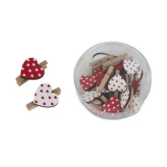 Dekorační klip srdce, 20 ks D7652