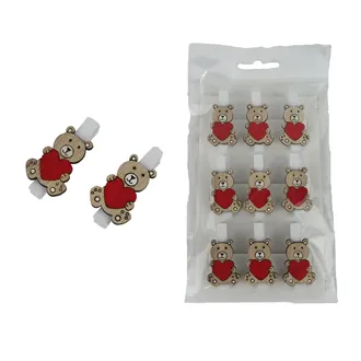 Klip medvídek, 9 ks D7736