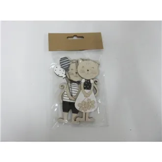 Dekorace kočka, 2 ks D7800