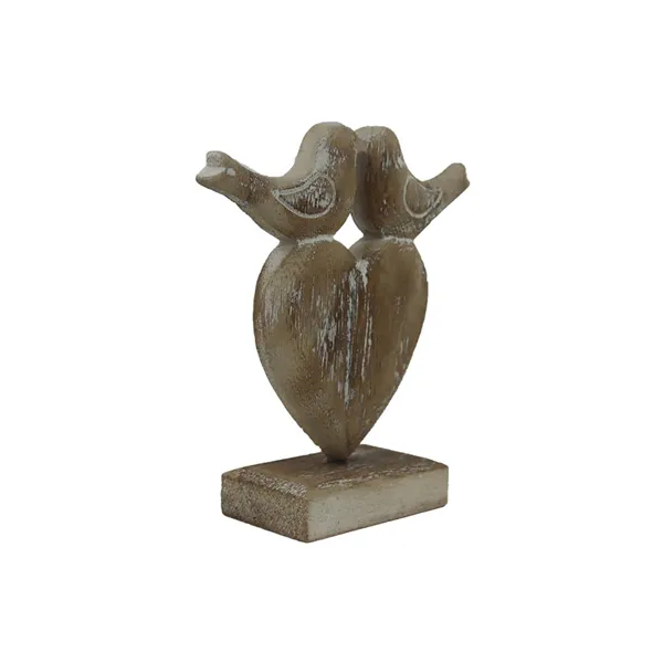 Dekorace srdce s ptáčky D7810