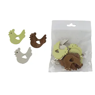 Dekorační slepička, 12 ks D7846