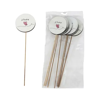 Dekorační zápich s nápisem Z LÁSKY, 8 ks D7860