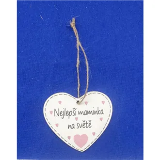 Srdce k zavěšení s nápisem Nejlepší maminka na světě, 10 ks D7869