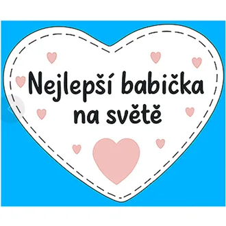 Srdce k zavěšení s nápisem Nejlepší babička na světě, 10 ks D7870