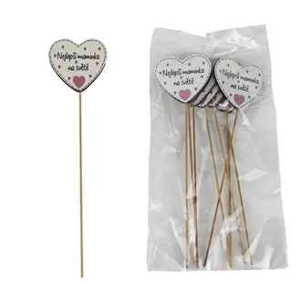 Dekorační zápich s nápisem Nejlepší maminka na světě, 8 ks D7872