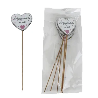 Dekorační zápich s nápisem Nejlepší babička na světě, 8 ks D7873