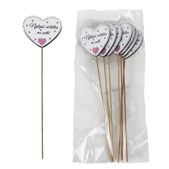 Dekorační zápich s nápisem Nejlepší učitelka na světě, 8 ks D7874