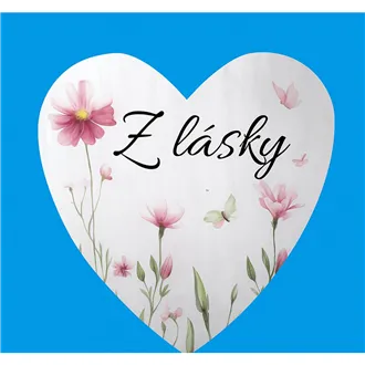 Dekorační zápich srdce s nápisem Z lásky, 8 ks D7876