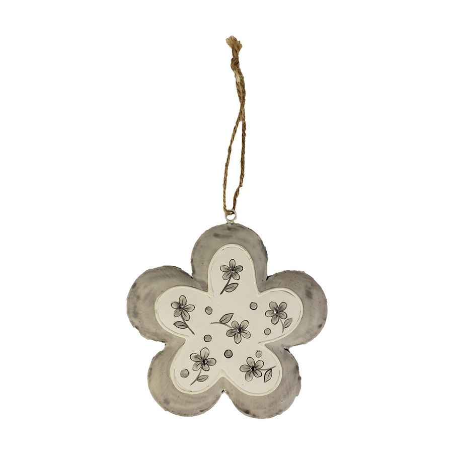 Kovová kytka šedá K1428/1