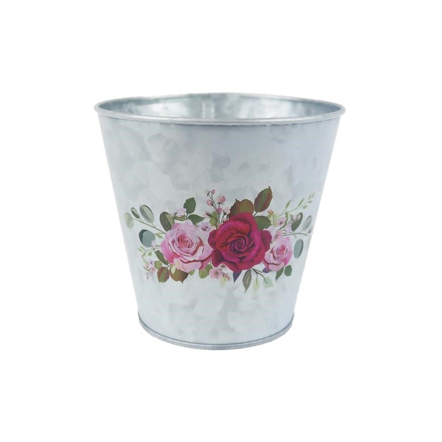 Plechový květináč růže K3335/2