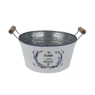 Květináč plechový s motivem levandule K4597