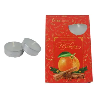Svíčka čajová EXCLUSIVE ORANGE CINNAMON 6ks