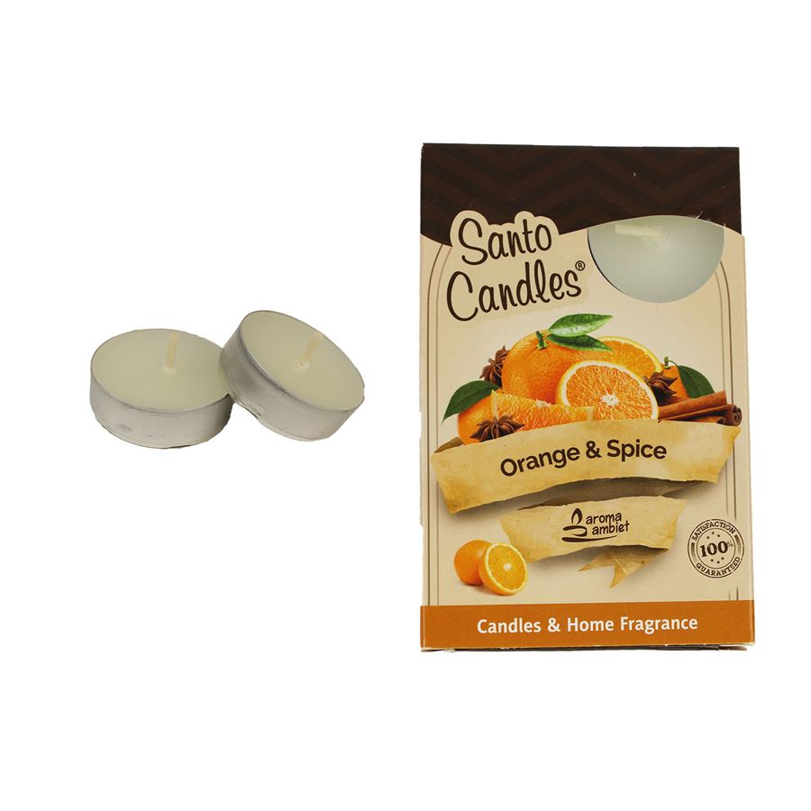Svíčka čajová ORANGE and SPICE 6ks MSC-TL1027